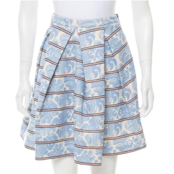 Elizabeth and James Blue and White A-Line Skater Skirt - Picture 1 of 4